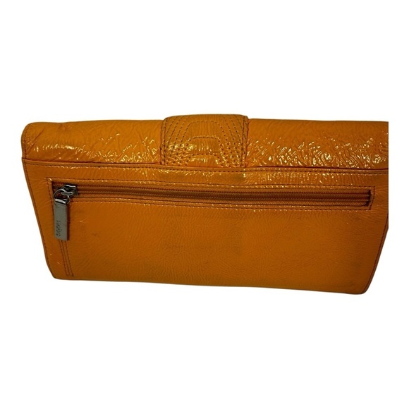 Hobo International Large Patent Leather Women's Clutch Wallet | Orange Y2k - Picture 2 of 15